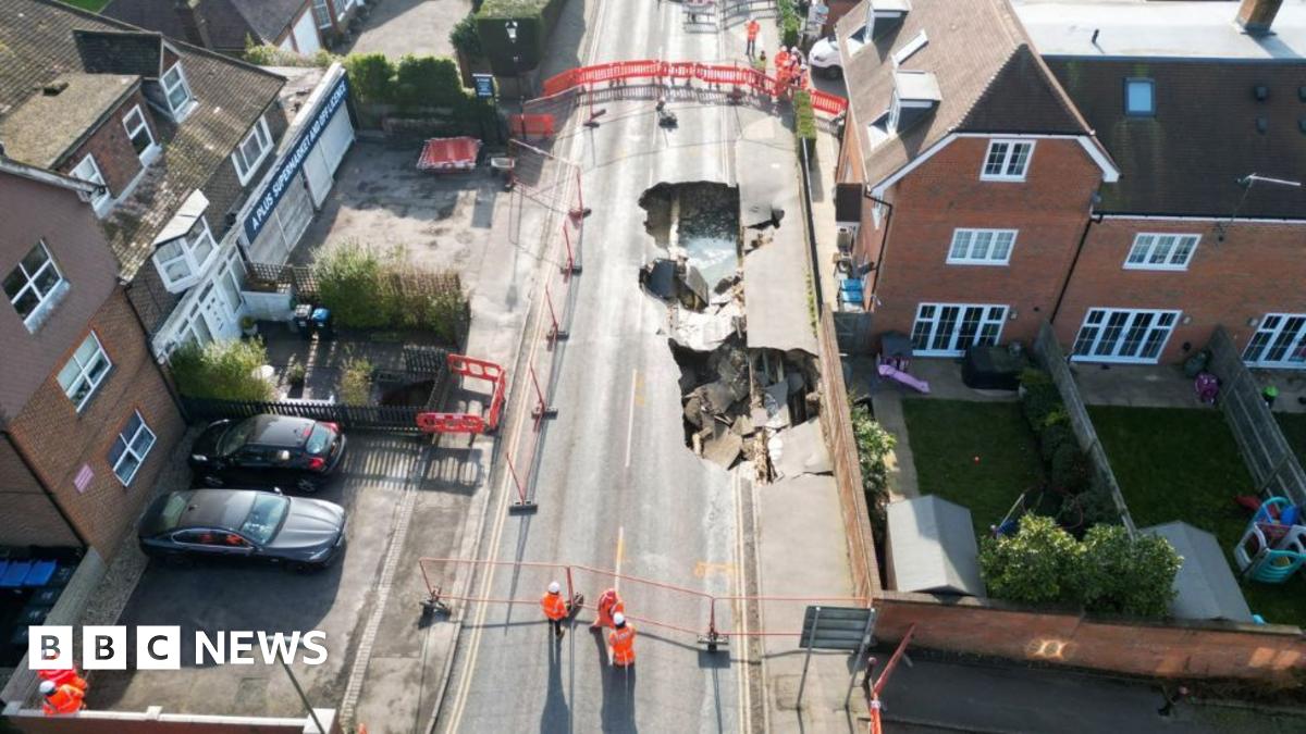 Larger Sinkhole In Godstone Swallows More Of Surrey Road